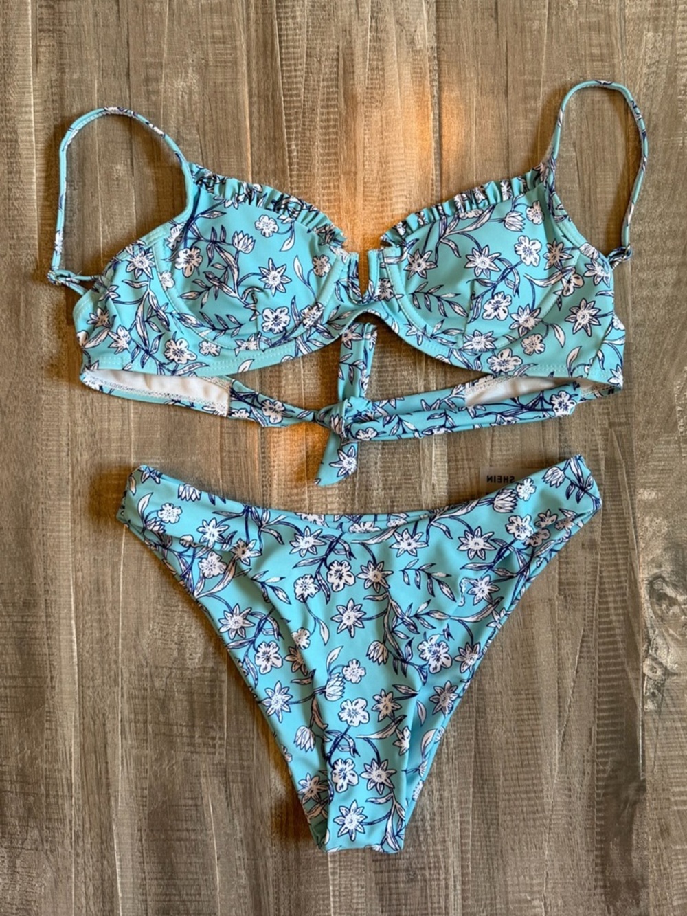 Light Blue Floral Bikini Set
